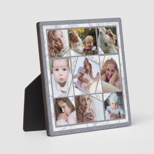 ファミリーフォトコラージュ9インスタグラム写真大理石 フォトプラーク (正面)