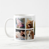 ファミリーフォトコラージュ9写真モノグラム簡単DIY コーヒーマグカップ (左)