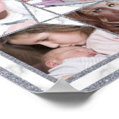 ファミリーフォトコラージュ9 Instagram写真 |大理石 ポスター (角)