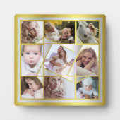 ファミリーフォトコラージュ9 Instagram Pic金ゴールドシルバー フォトプラーク (正面)
