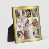 ファミリーフォトコラージュ9 Instagram Pic金ゴールドシルバー フォトプラーク (正面)