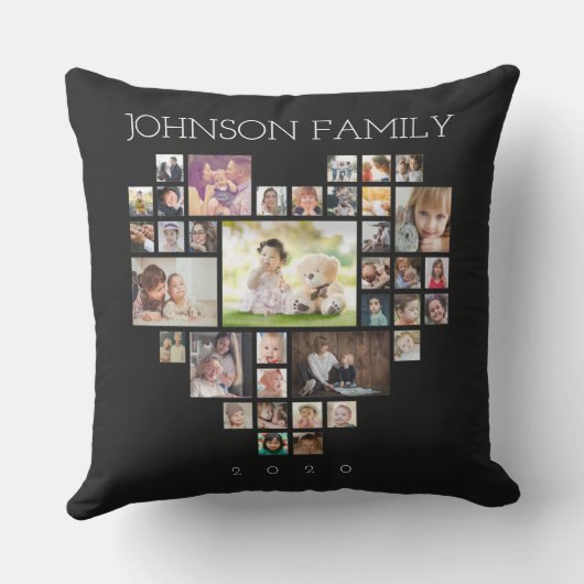 ファミリーフォトコラージュ(写真と文字のカスタマイズ) アウトドアクッション (裏面)
