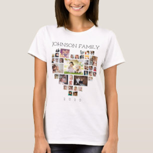 ファミリーフォトコラージュ(写真と文字のカスタマイズ) Tシャツ
