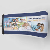 ファミリーフォトコラージュ – 7枚の写真とカスタム文字 ゴルフヘッドカバー (正面)