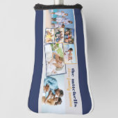 ファミリーフォトコラージュ – 7枚の写真とカスタム文字 ゴルフヘッドカバー (回転90)