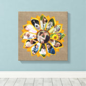 ファミリーフォトコラージースマフラワーバーラップ13写真簡単 キャンバスプリント (インサイチュ (ウッドフロア))