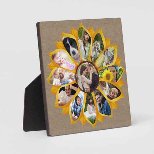ファミリーフォトコラージースマフラワーバーラップ13写真簡単 フォトプラーク (正面)