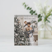 ファミリーフォトシルバーグリッタークリスマスカード シーズンカード (スタンド正面)