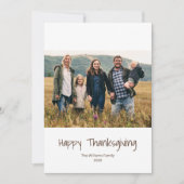 ファミリーフォトシンプルボホミニマリスト感謝祭 シーズンカード (正面)