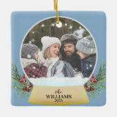 ファミリーフォトスノーグローブオーナメント セラミックオーナメント (正面)