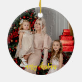 ファミリーフォトセラミックオーナメント-モダンスクリプト セラミックオーナメント (裏面)