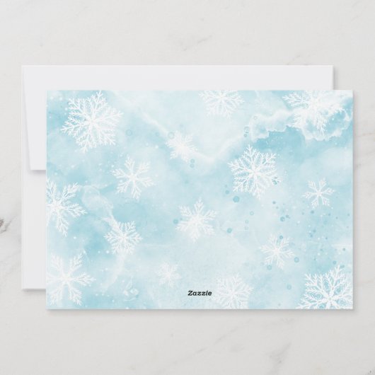 ファミリーフォトティール(緑がかった色)ブルーレッドかわいい格言クリスマス シーズンカード (裏面)