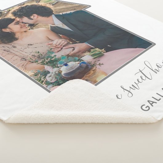 ファミリーフォトハウスシェイプ引っ越し祝いパーティー結婚ズギフト シェルパブランケット (3/4)