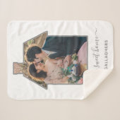 ファミリーフォトハウスシェイプ引っ越し祝いパーティー結婚ズギフト シェルパブランケット (正面(横))