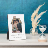 ファミリーフォトハウスシェイプ引っ越し祝いパーティー結婚ズギフト フォトプラーク (側面)