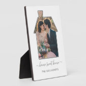 ファミリーフォトハウスシェイプ引っ越し祝いパーティー結婚ズギフト フォトプラーク (側面)