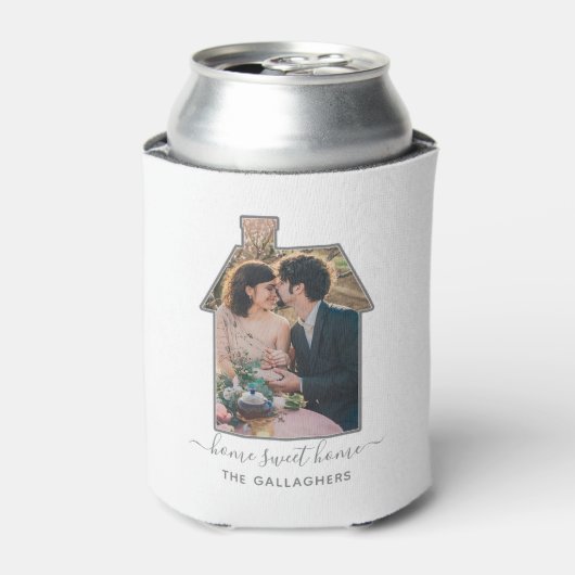 ファミリーフォトハウスシェイプ引っ越し祝いパーティー結婚ズギフト 缶クーラー (缶正面)