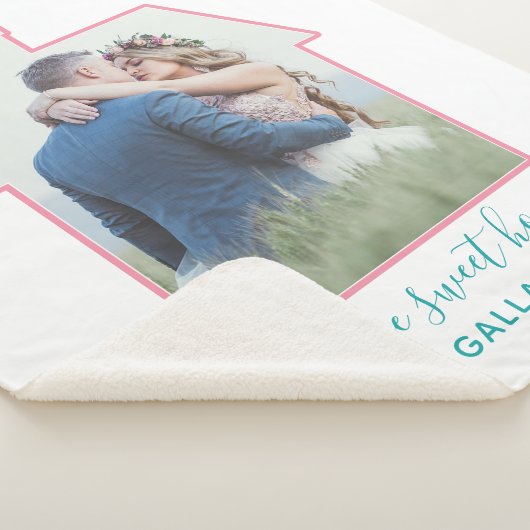 ファミリーフォトハウスシェイプ結婚引っ越し祝いパーティーズカワイイ シェルパブランケット (3/4)