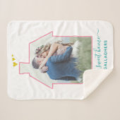 ファミリーフォトハウスシェイプ結婚引っ越し祝いパーティーズカワイイ シェルパブランケット (正面(横))