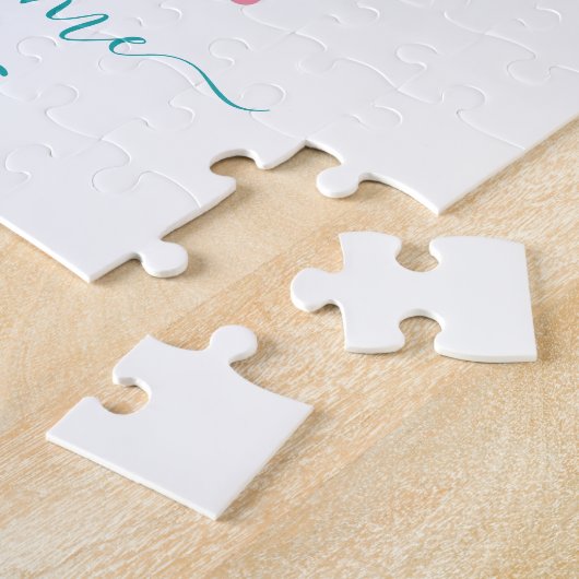 ファミリーフォトハウスシェイプ結婚引っ越し祝いパーティーズカワイイ ジグソーパズル (側面)