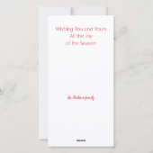 ファミリーフォトハッピーホリデーとカスタムバック文字 シーズンカード (裏面)