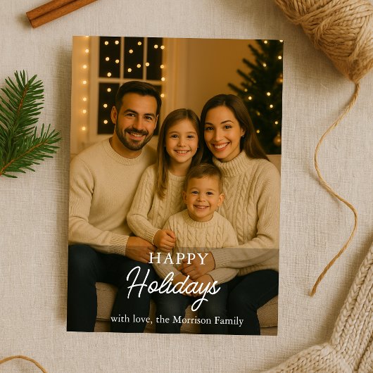 ファミリーフォトハッピーホリデーズホリデーズホリデーカード 招待状