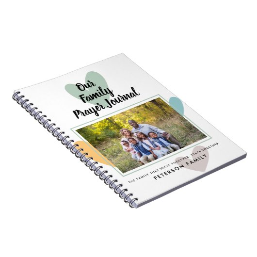 ファミリーフォトハートパーソナライズされた祈りの言葉仕訳帳 ノートブック (右側)