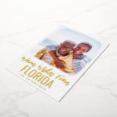 ファミリーフォトビーチクリスマスカード水彩箔 箔シーズンカード (回転した状態)