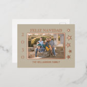 ファミリーフォトフェリズナビダッドバラゴールドフォイル 箔シーズンポストカード (正面/裏面)