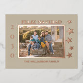 ファミリーフォトフェリズナビダッドバラゴールドフォイル 箔シーズンポストカード (正面)