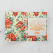 ファミリーフォトフローラホリディグリーティング カード (内部)