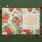 ファミリーフォトフローラホリディグリーティング カード