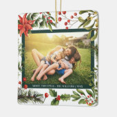 ファミリーフォトフローラレッドベリーの休日 セラミックオーナメント (左)