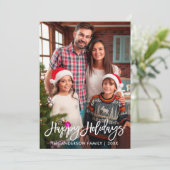 ファミリーフォトブモダンラシ台本ハッピーホリデー シーズンカード (スタンド正面)