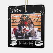 ファミリーフォトペット両面ホリデークリスマスツリー セラミックオーナメント (左)