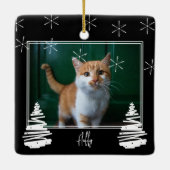 ファミリーフォトペット両面ホリデークリスマスツリー セラミックオーナメント (裏面)