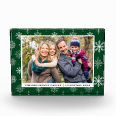 ファミリーフォトホリデースノーフレークスグリーンフォトブロック フォトブロック (正面)