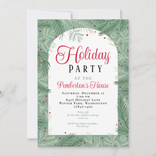 ファミリーフォトホリデーパーティー招待状 シーズンカード (正面)