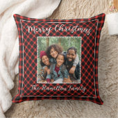 ファミリーフォトホリデーレッドバッファロープレイド クッション (ブランケット)