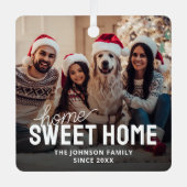 ファミリーフォトホームスイートホームクリスマス メタルオーナメント (正面)