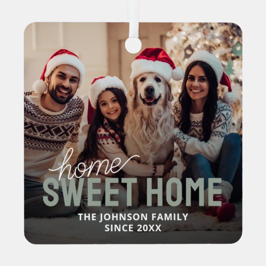 ファミリーフォトホームスイートホームクリスマス メタルオーナメント (裏面)