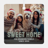 ファミリーフォトホームスイートホームクリスマス メタルオーナメント (正面)