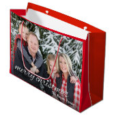 ファミリーフォトメリークリスマスカスタム ラージペーパーバッグ (正面アングル)