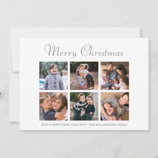 ファミリーフォトメリークリスマス水彩葉 シーズンカード (正面)