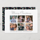 ファミリーフォトメリークリスマス水彩葉 シーズンカード (正面/裏面)