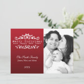 ファミリーフォトメリークリスマス装飾用赤 シーズンカード (スタンド正面)