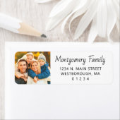 ファミリーフォトモダンタイポグラフィ差出人住所 ラベル (インサイチュ)