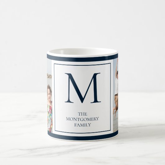 ファミリーフォトモノグラムイニシャル名コーヒーマグ コーヒーマグカップ (中央)