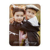 ファミリーフォトモノグラム名スクリプモダント マグネット (縦)