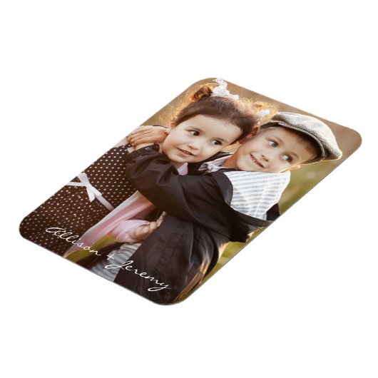 ファミリーフォトモノグラム名スクリプモダント マグネット (左側)